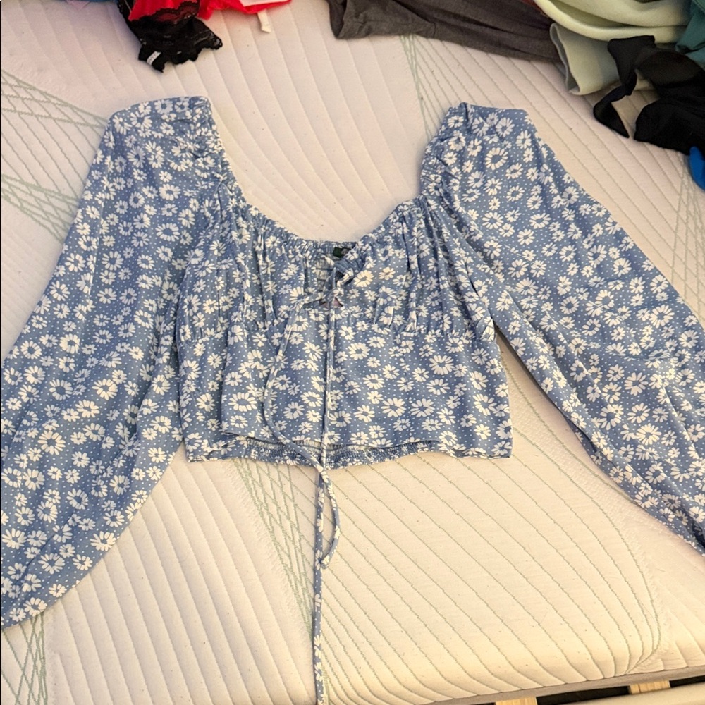 Wild Fable Blue Floral Blouse